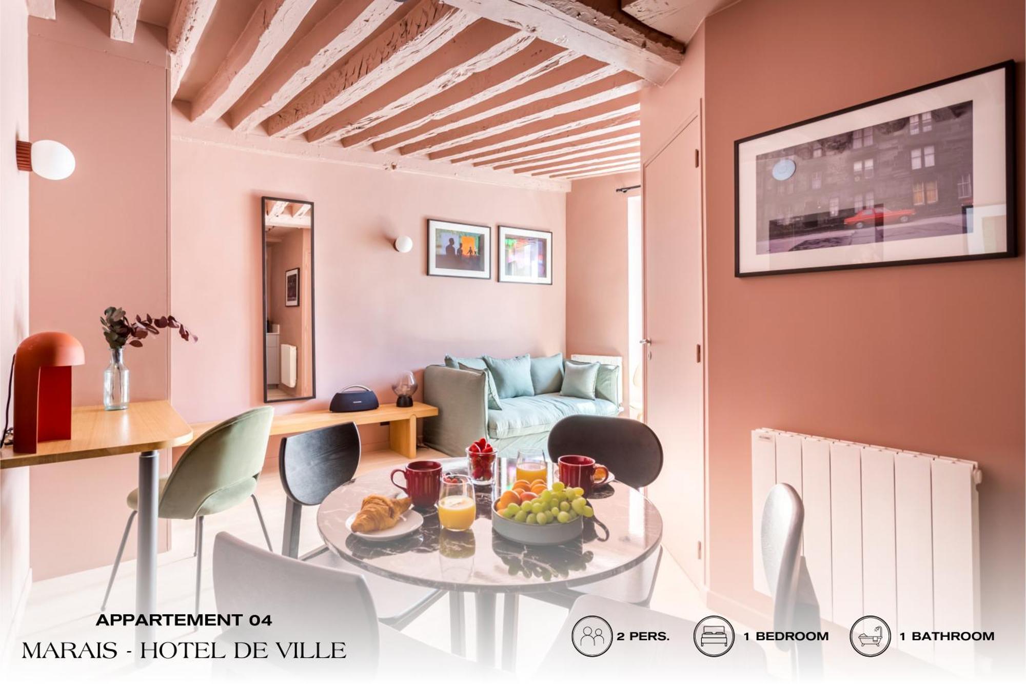 Beauquartier - Marais, Bourg Tibourg Lägenhet Paris Exteriör bild