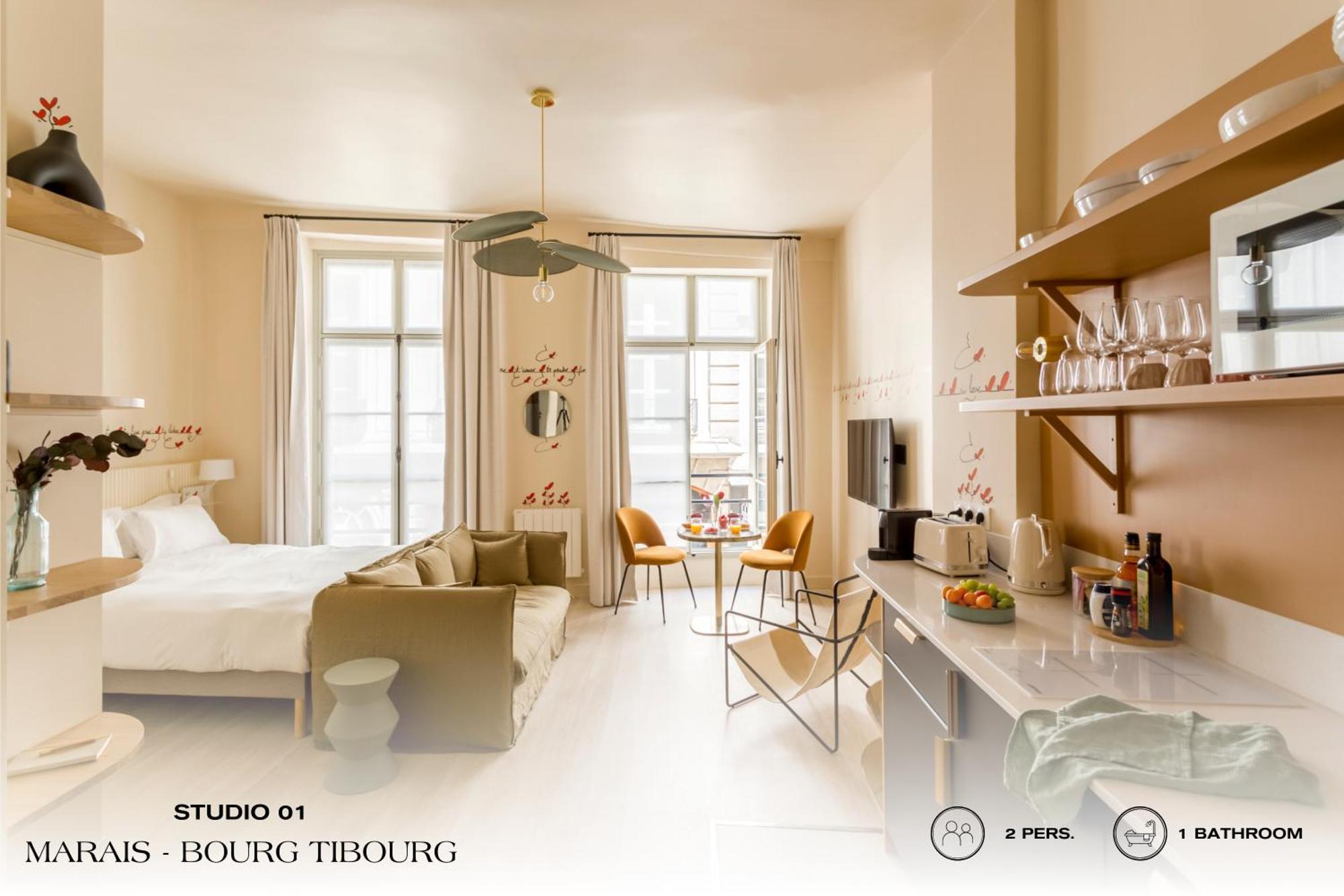 Beauquartier - Marais, Bourg Tibourg Lägenhet Paris Exteriör bild