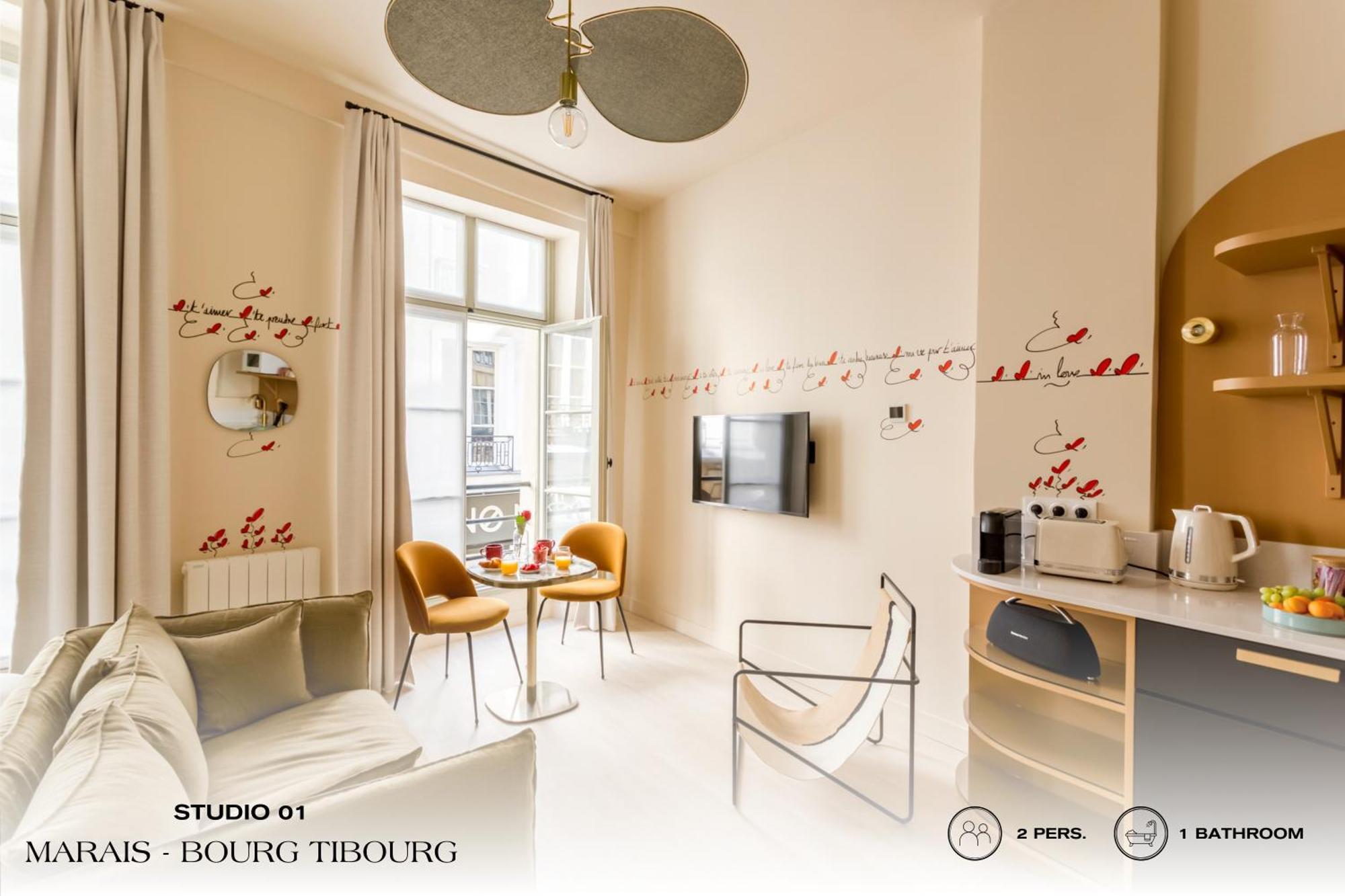 Beauquartier - Marais, Bourg Tibourg Lägenhet Paris Exteriör bild