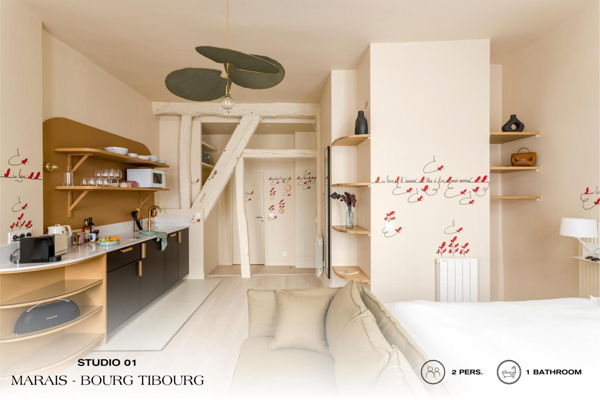 Beauquartier - Marais, Bourg Tibourg Lägenhet Paris Exteriör bild