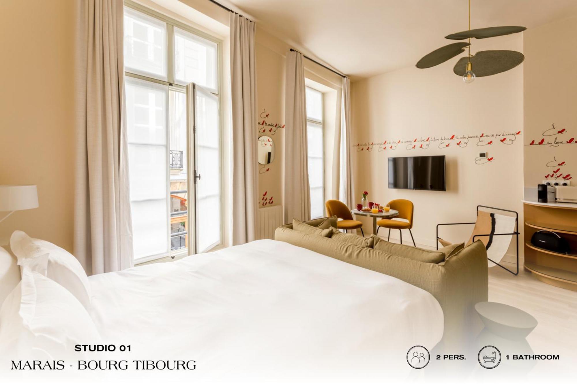 Beauquartier - Marais, Bourg Tibourg Lägenhet Paris Exteriör bild