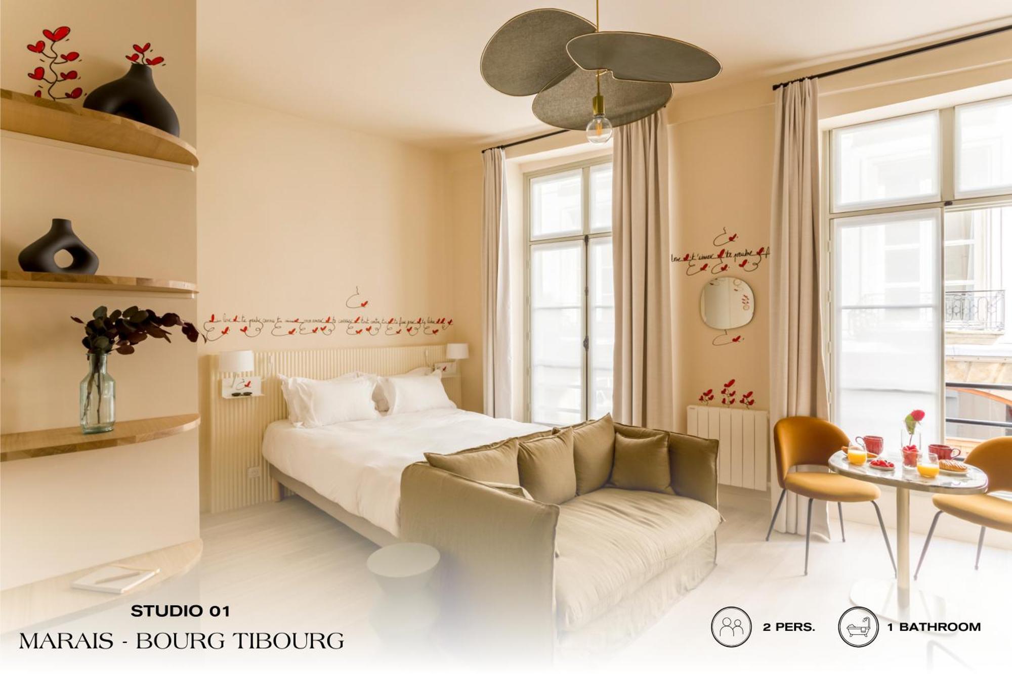 Beauquartier - Marais, Bourg Tibourg Lägenhet Paris Exteriör bild