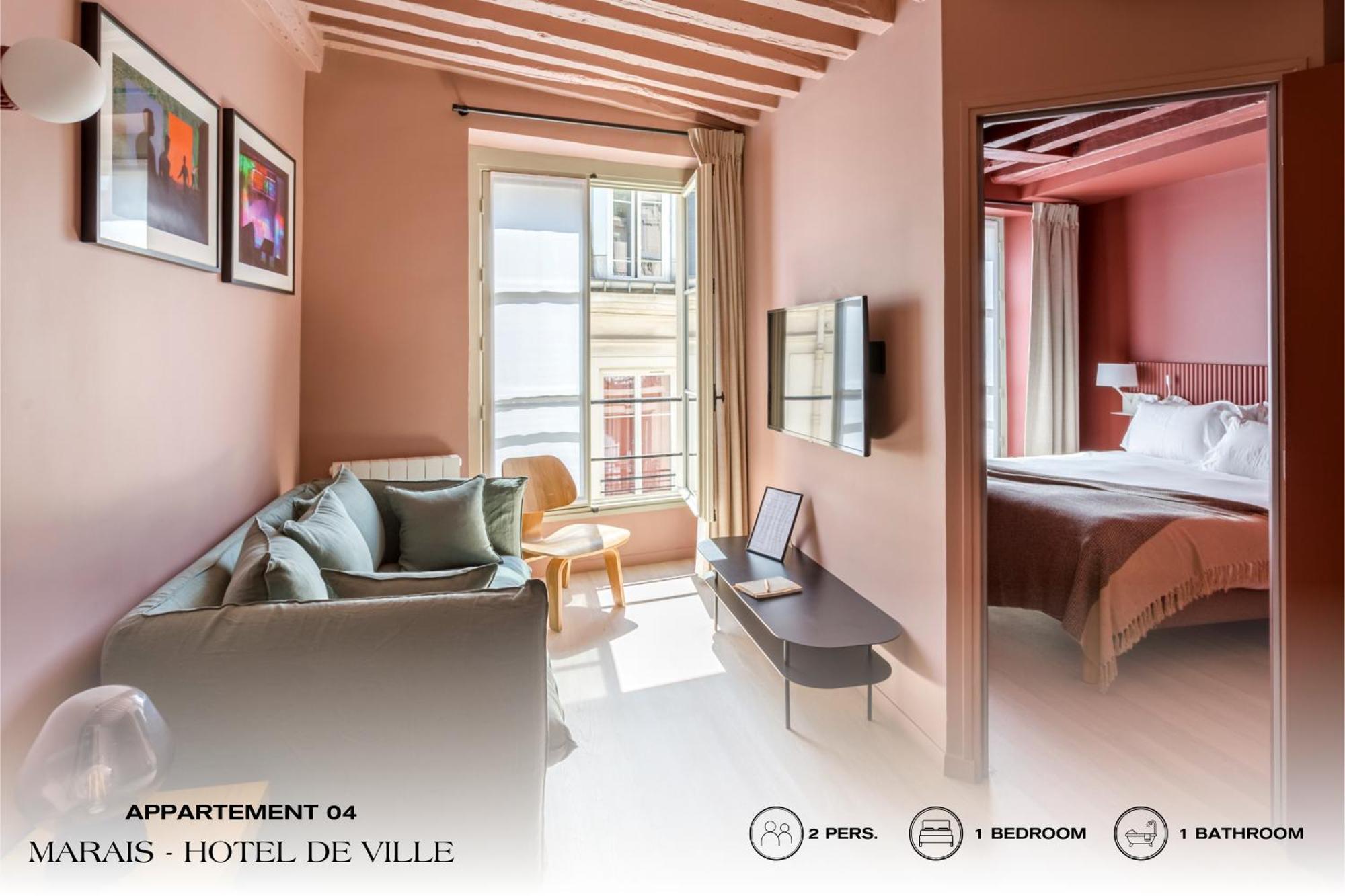 Beauquartier - Marais, Bourg Tibourg Lägenhet Paris Exteriör bild