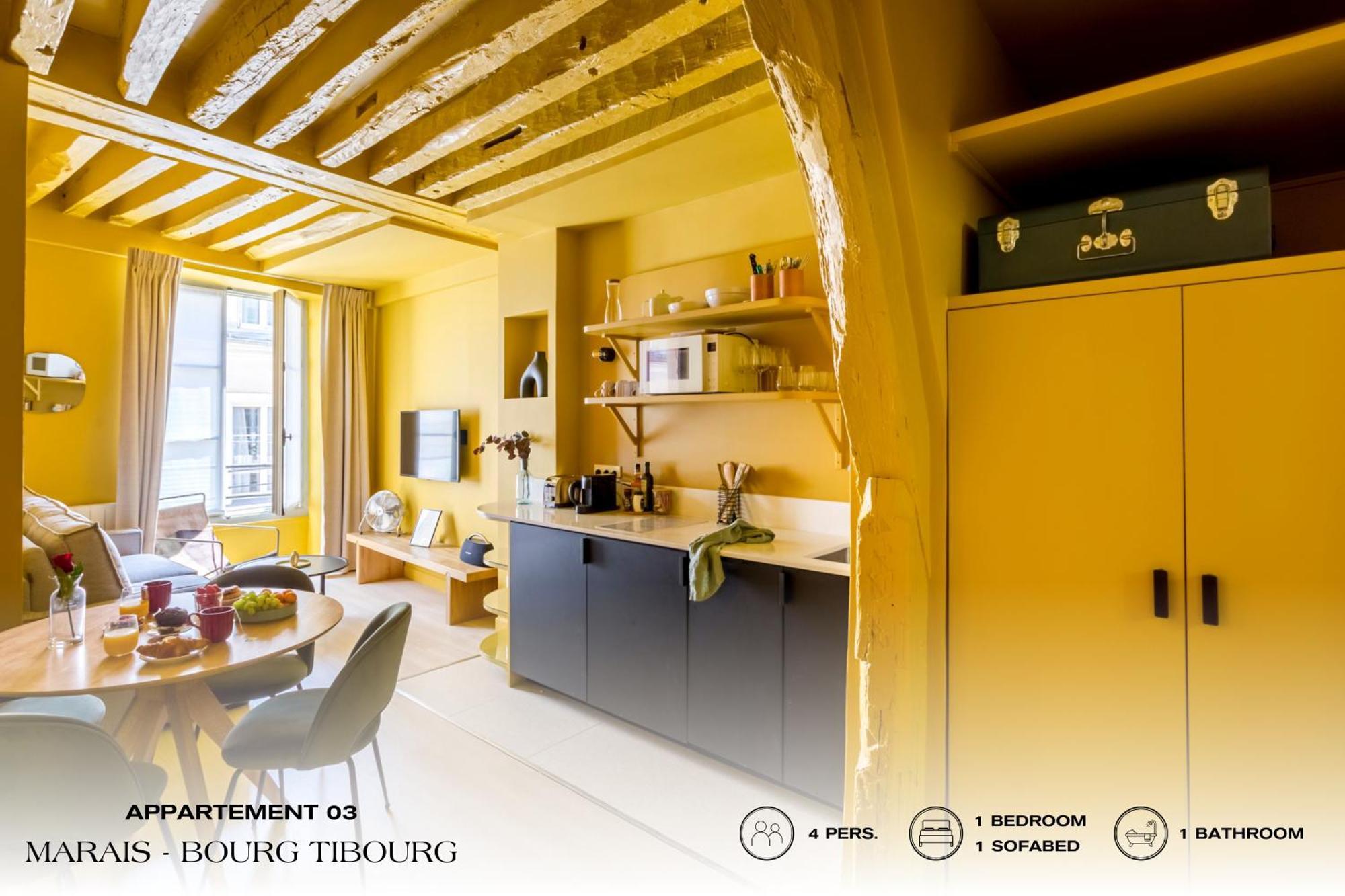 Beauquartier - Marais, Bourg Tibourg Lägenhet Paris Exteriör bild